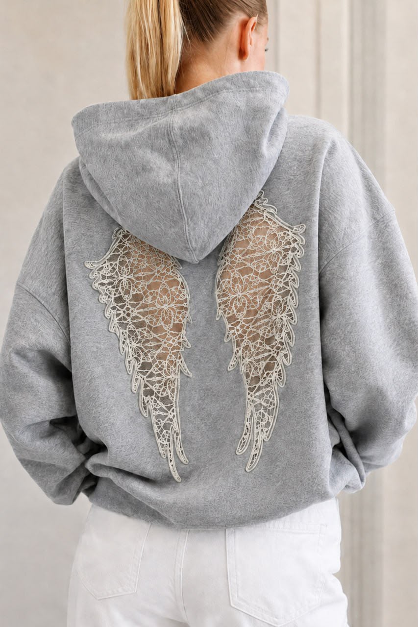 Wing Sırt Dantel Kanat Detaylı Sweatshirt