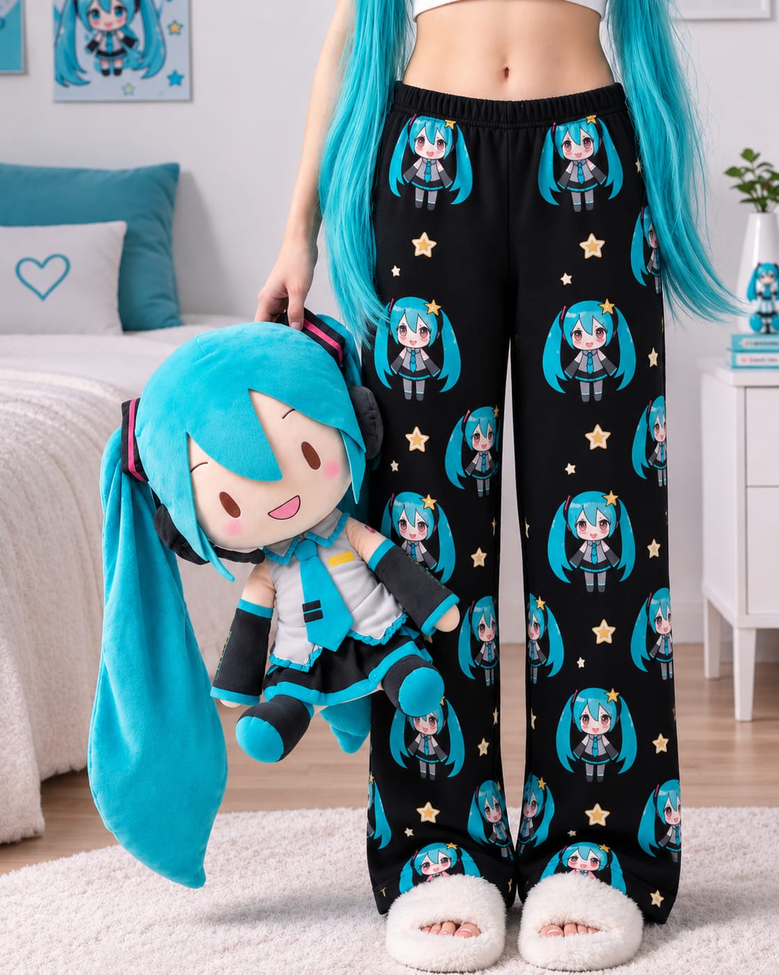 Anime Hatsune Miku Desenli Eşofman Altı