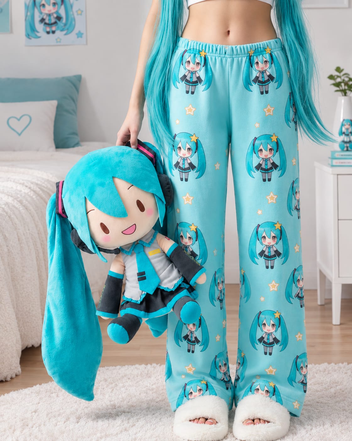 Anime Hatsune Miku Desenli Eşofman Altı