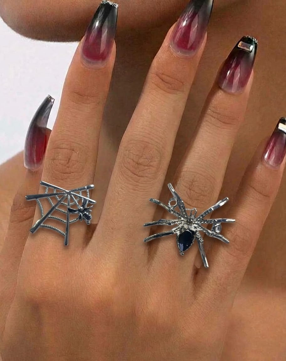 2'li Gothic Spider Tasarım Yüzük