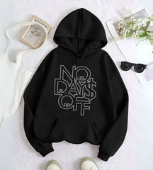 No Days Of Taş İşleme Detail Baskılı Kapşonlu Sweatshirt