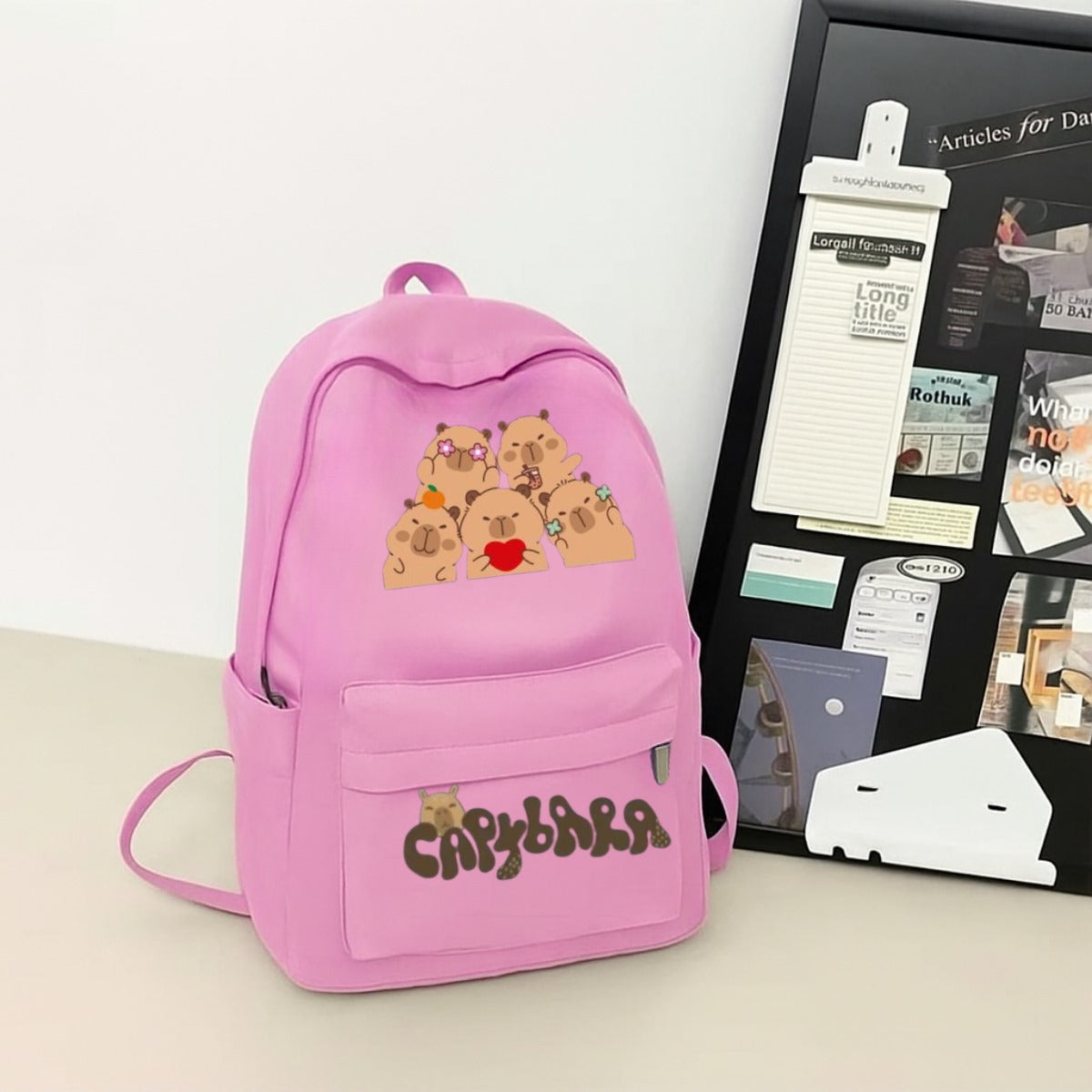 CapiBara Baskılı Renkli Unisex Okul Sırt Çantası