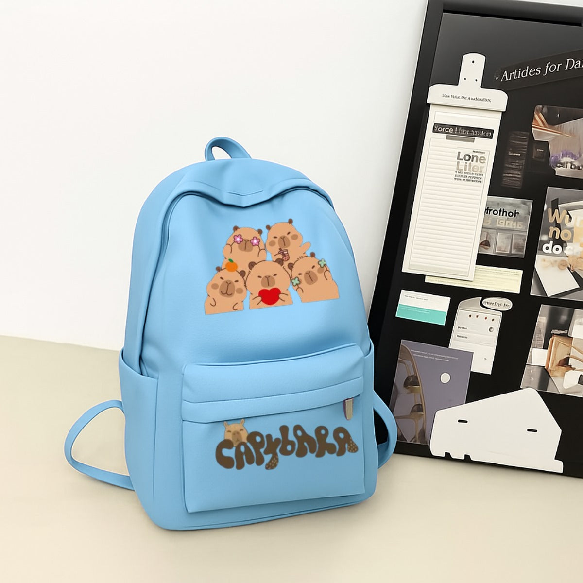 CapiBara Baskılı Renkli Unisex Okul Sırt Çantası