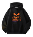 Halloween Detail Baskılı Kapşonlu Sweatshirt