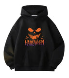 Halloween Detail Baskılı Kapşonlu Sweatshirt