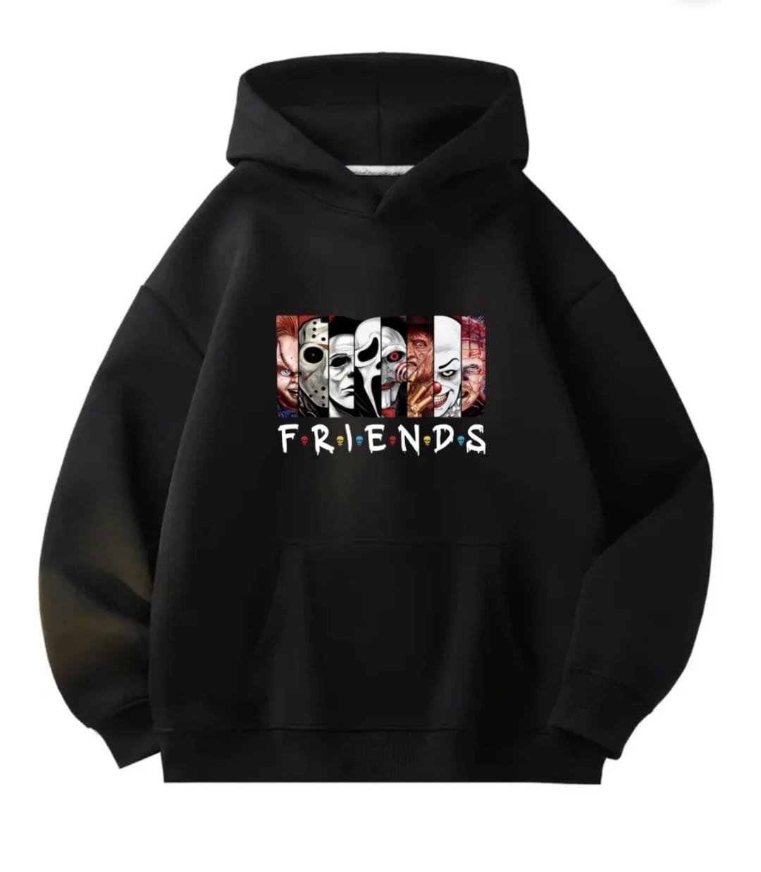 Halloween Detail Baskılı Kapşonlu Sweatshirt