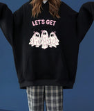 Halloween Detail Baskılı Kapşonlu Sweatshirt