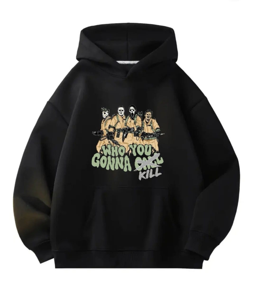 Halloween Detail Baskılı Kapşonlu Sweatshirt