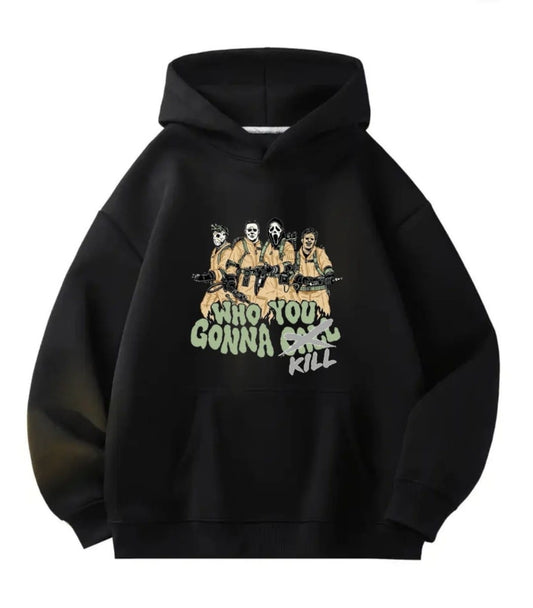 Halloween Detail Baskılı Kapşonlu Sweatshirt