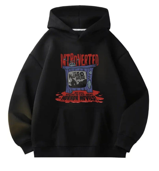 Halloween Detail Baskılı Kapşonlu Sweatshirt