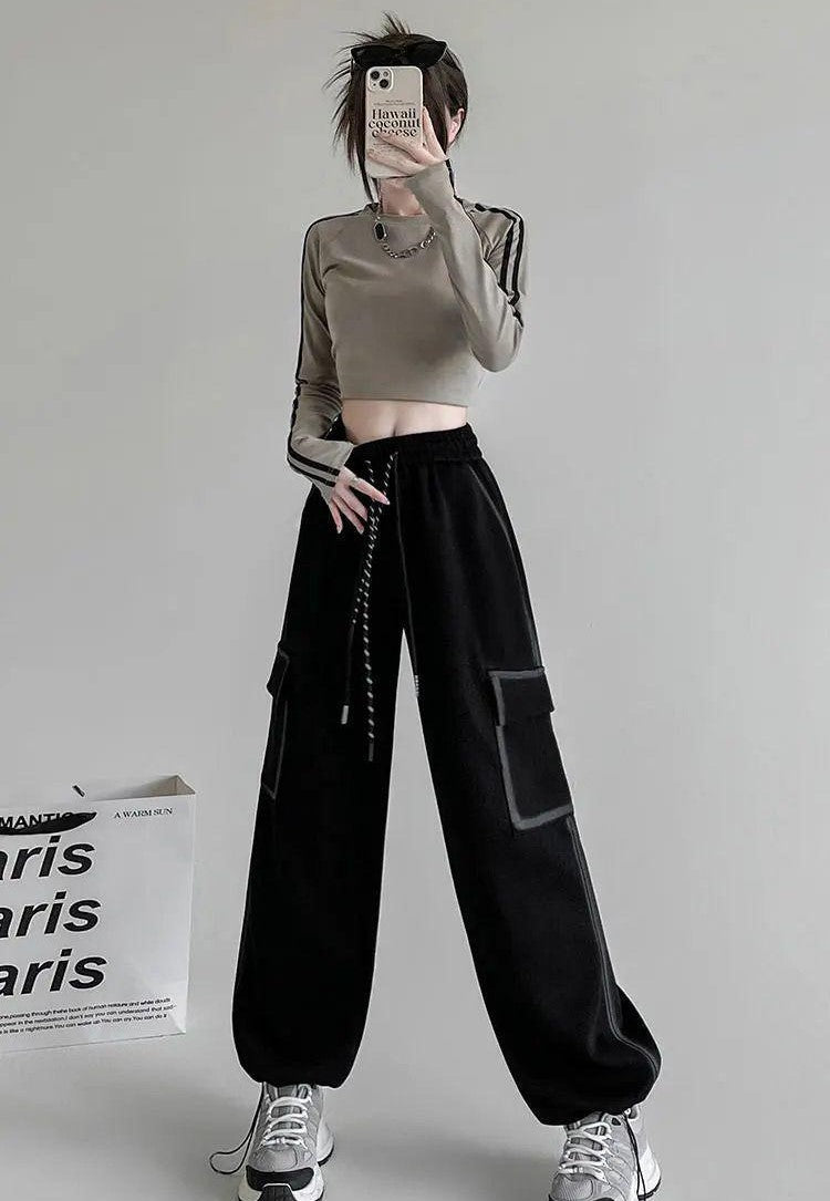 Large Pocket Oversize Beli İpli Baggy Eşofman Altı