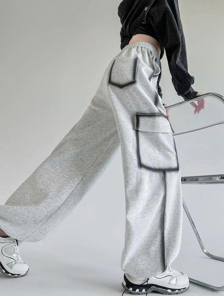 Large Pocket Oversize Beli İpli Baggy Eşofman Altı