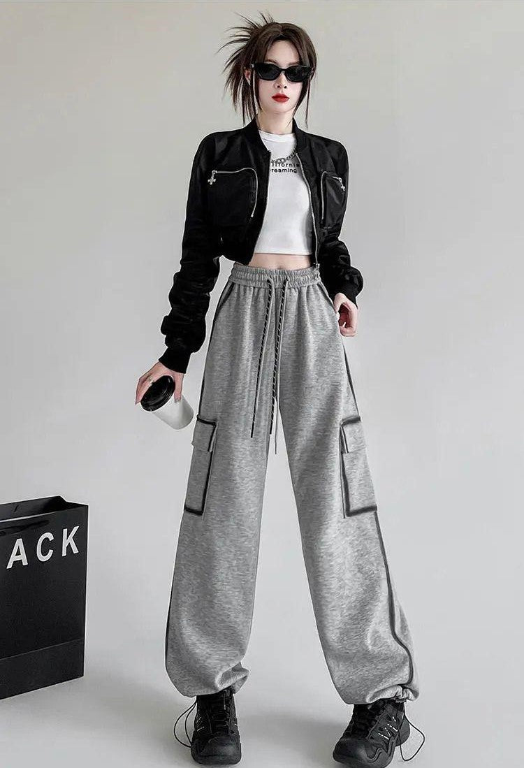 Large Pocket Oversize Beli İpli Baggy Eşofman Altı