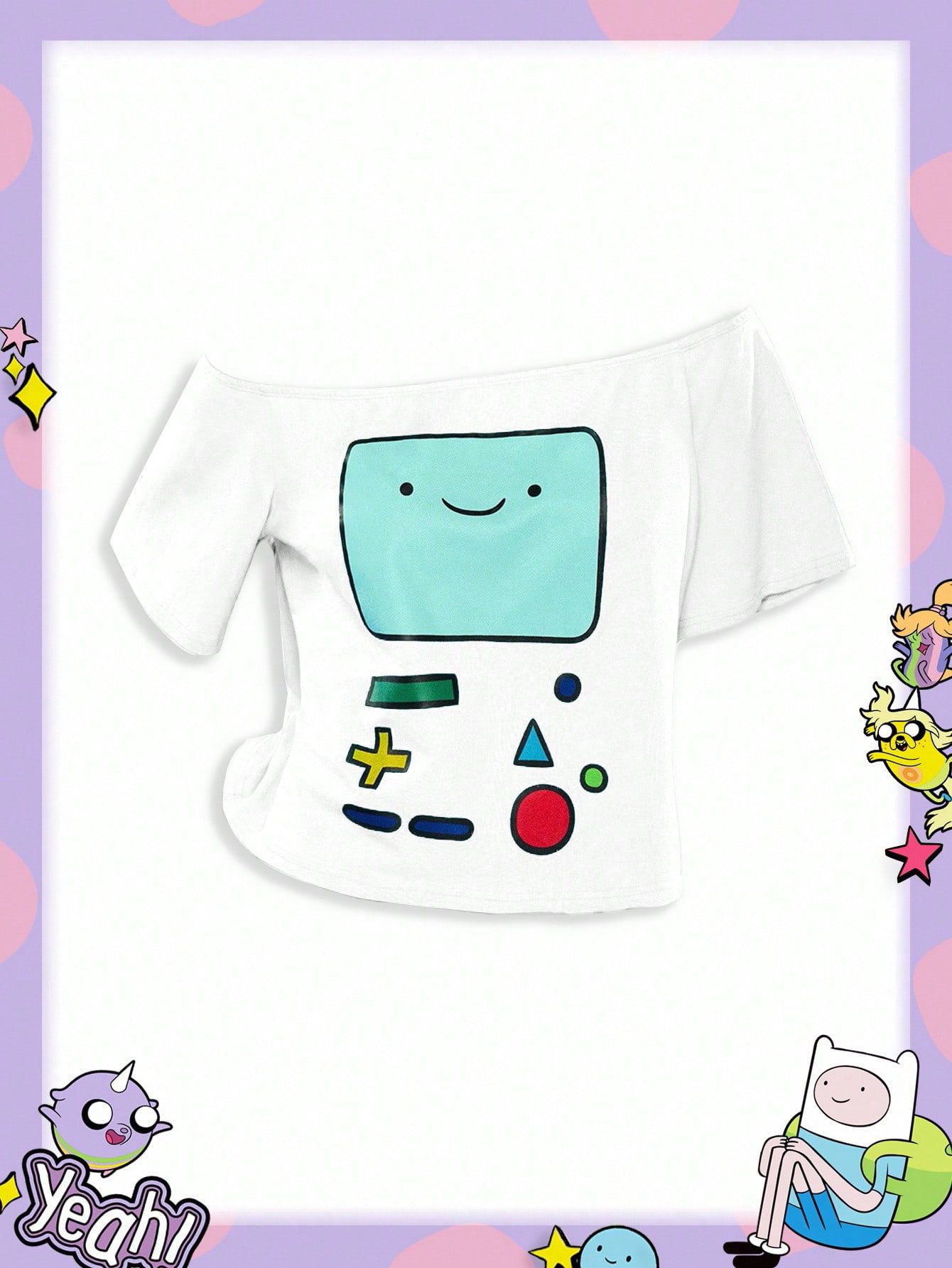 Adventure Time BMO Y2K Kısa Kollu Crop