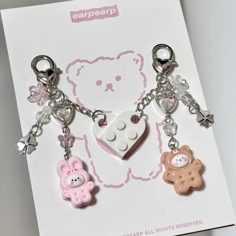 Cute Sevgili Bff Çift Anahtarlık Seti