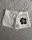 Kahverengi Sakura Flower Mini Şort