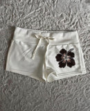 Kahverengi Sakura Flower Mini Şort