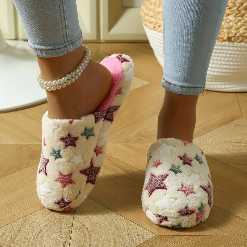 Y2K Star Peluş Terlik