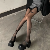 Butterfly Gothic Desenli Ithal Fileli Külotlu Çorap