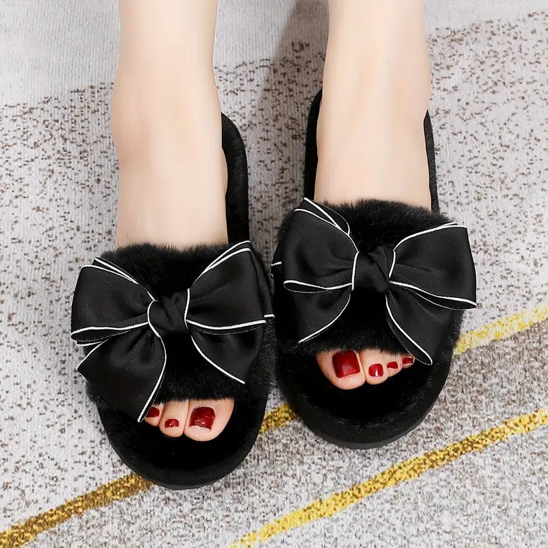 Y2K Ribbon Peluş Terlik