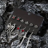 6'lı Gothic Spider Küpe Seti