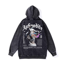 Yıkamalı Aphrodite Vintage Kapüşonlu Sweatshirt