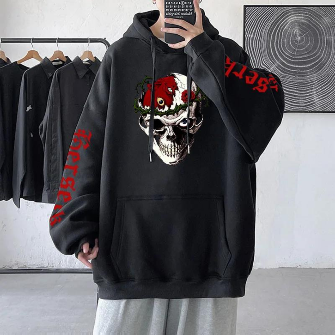 Anime Bersek Baskılı Oversize Hoodie