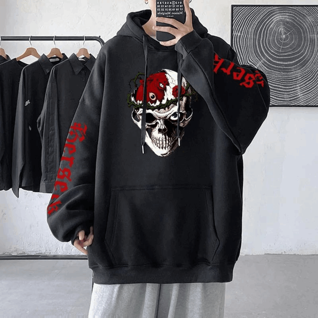 Anime Bersek Baskılı Oversize Hoodie