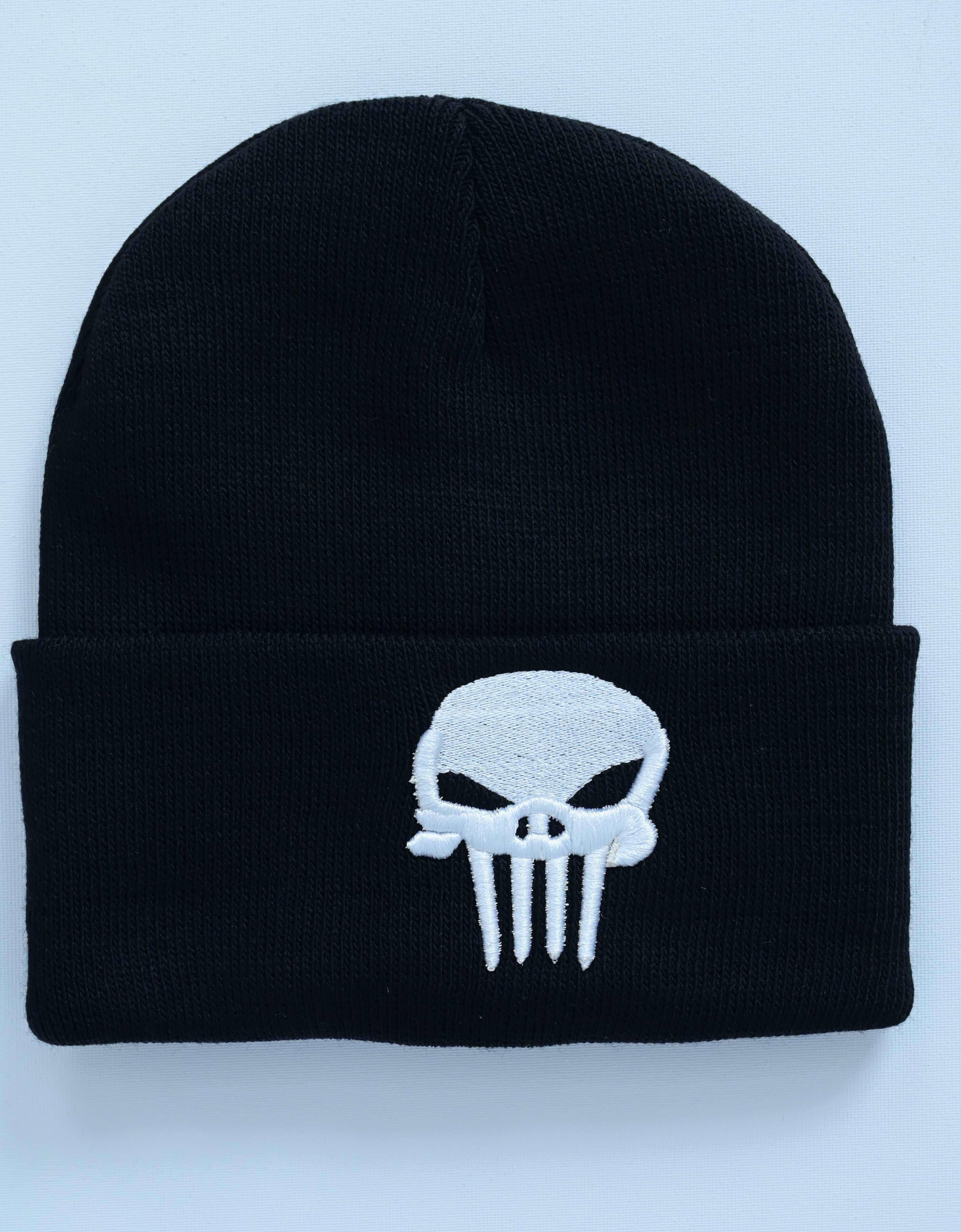 Anime Punisher Nakış İşleme Unisex Siyah  Bere