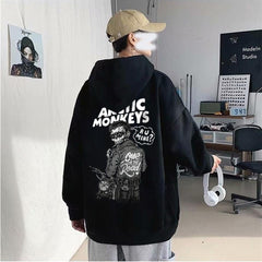 Arctic Monkeys Sırt Baskılı Siyah Unisex Oversize Kapüşonlu Sweatshirt