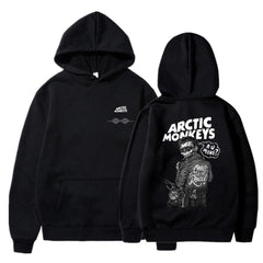 Arctic Monkeys Sırt Baskılı Siyah Unisex Oversize Kapüşonlu Sweatshirt