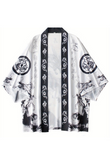 Black Dragon Design Red Black Detaylı Unisex Kimono