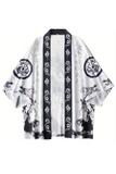 Black Dragon Design Red Black Detaylı Unisex Kimono