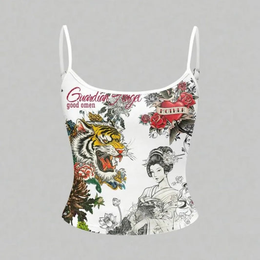 China Design Retro Askılı Croptop
