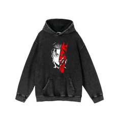 Yıkamalı Kumaş Anime Attack On Titan Kapüşonlu Hoodie Sweatshirt