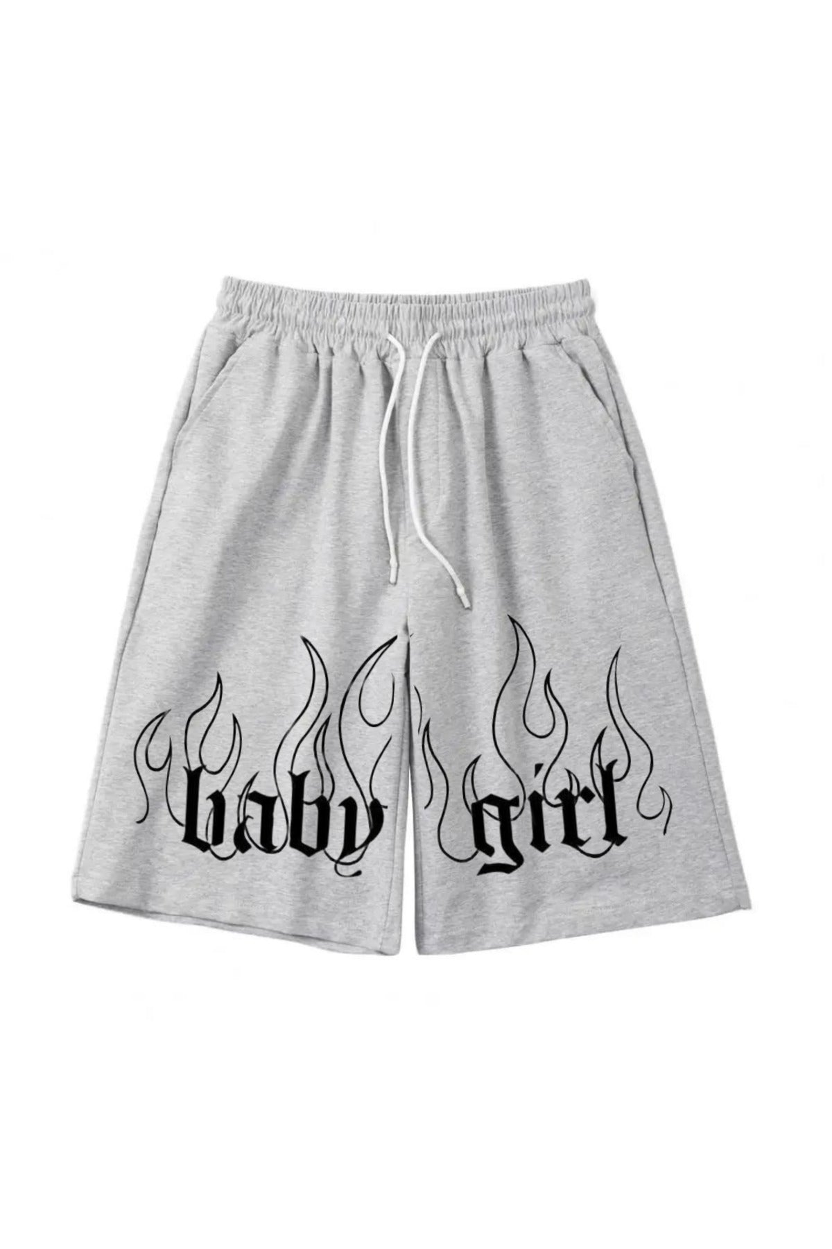 Baby Girl Baskılı Gri Unisex Penye Şort