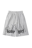 Baby Girl Baskılı Gri Unisex Penye Şort