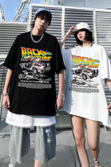 Back To The Future Retro Baskılı T-shirt