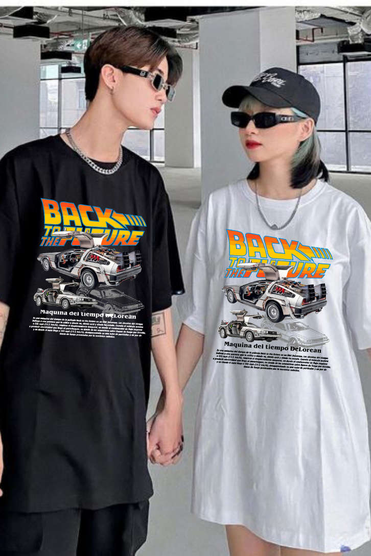 Back To The Future Retro Baskılı T-shirt