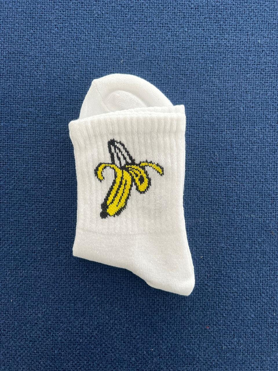 Banana Unisex Beyaz Kolej Çorap