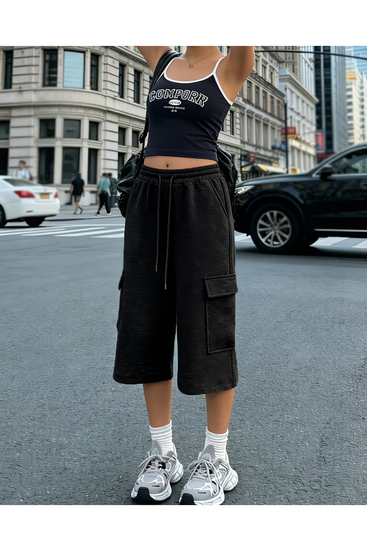 Basic Unisex Baggy Oversize Kargo Cep Bermuda Şort