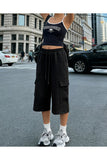 Basic Unisex Baggy Oversize Kargo Cep Bermuda Şort