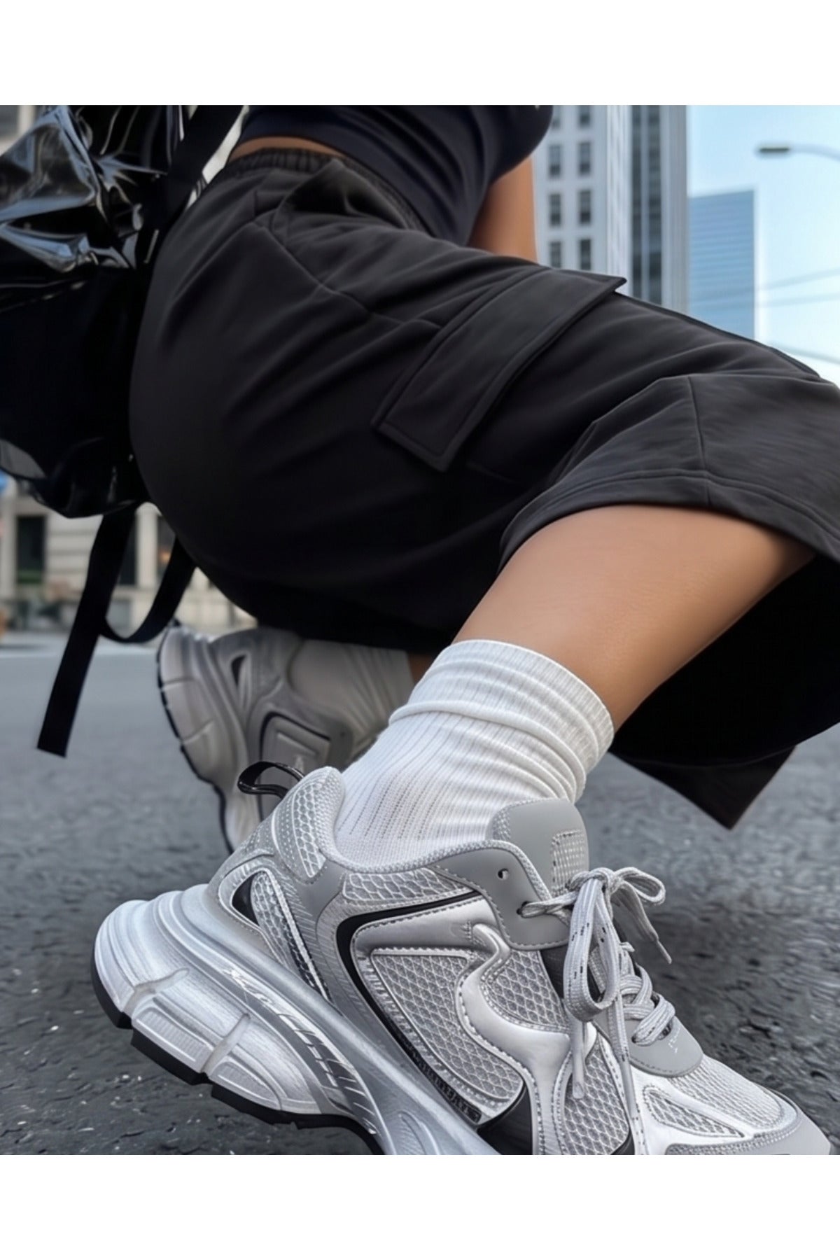 Basic Unisex Baggy Oversize Kargo Cep Bermuda Şort