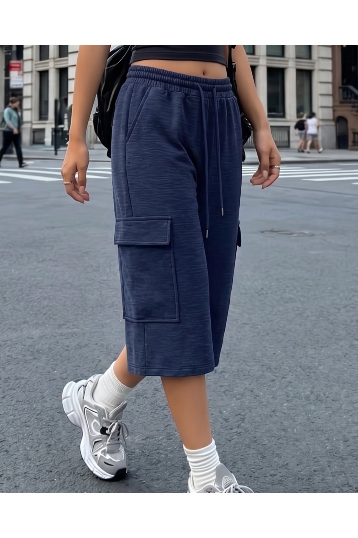 Basic Unisex Baggy Oversize Kargo Cep Bermuda Şort