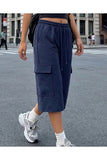 Basic Unisex Baggy Oversize Kargo Cep Bermuda Şort