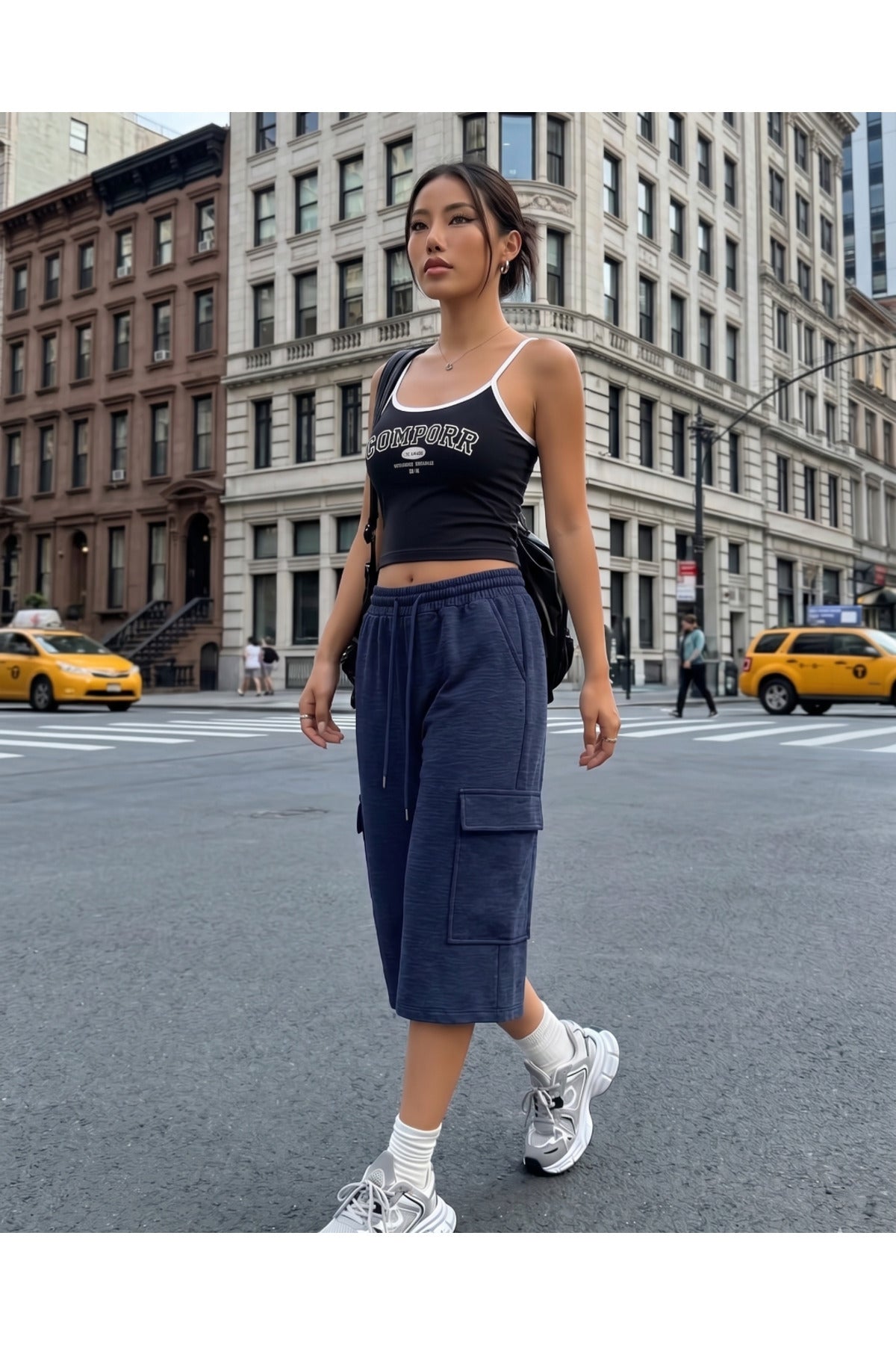 Basic Unisex Baggy Oversize Kargo Cep Bermuda Şort