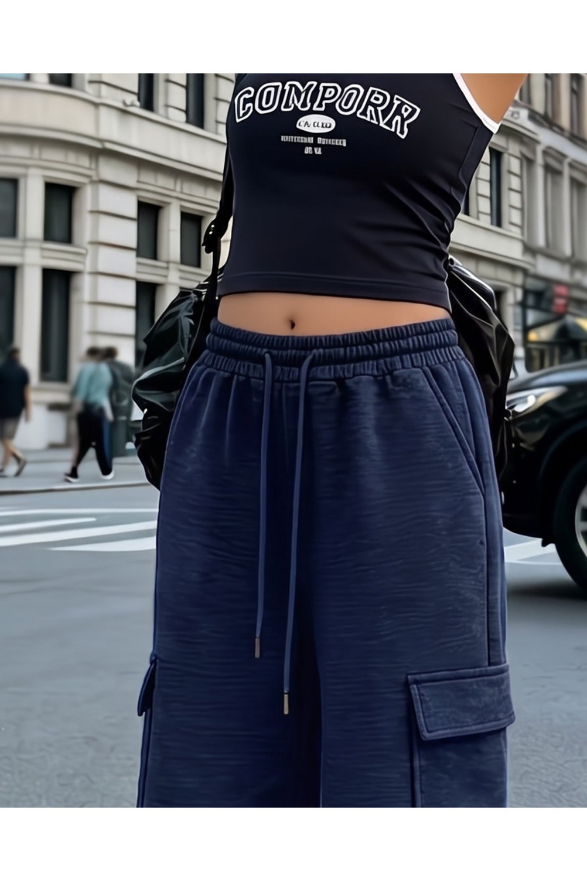 Basic Unisex Baggy Oversize Kargo Cep Bermuda Şort