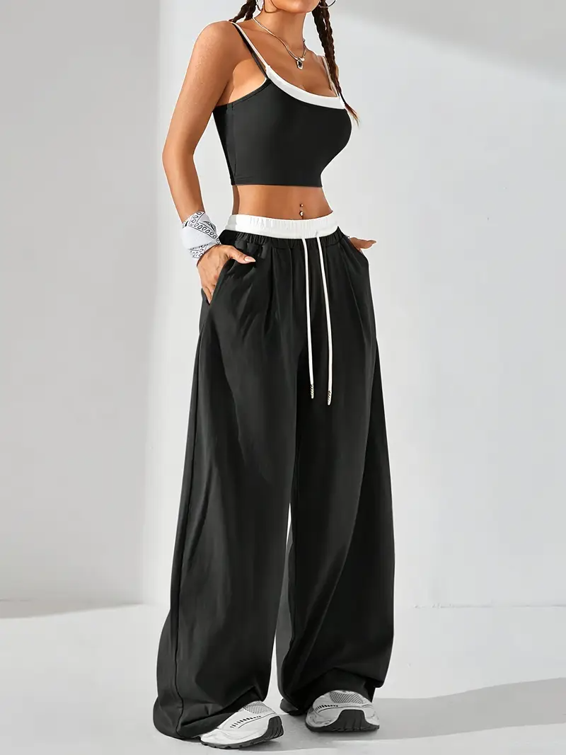 Basic Oversize Bel İp Detaylı Baggy Eşofman Altı