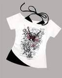 Beyaz Gothic Angel Yaka Ek Askılı Kısa Kollu Full Body Crop (Kopya)