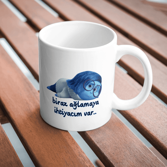 Ters Yüz Biraz Ağlamaya İhtiyacım Var Beyaz Kupa